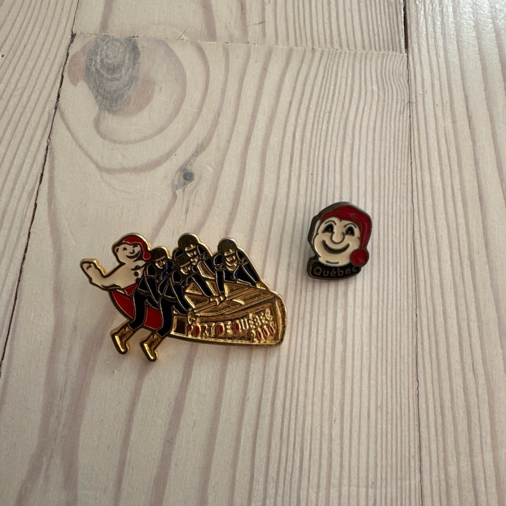 Carnaval de Quebec Gold and Red Vintage Pins